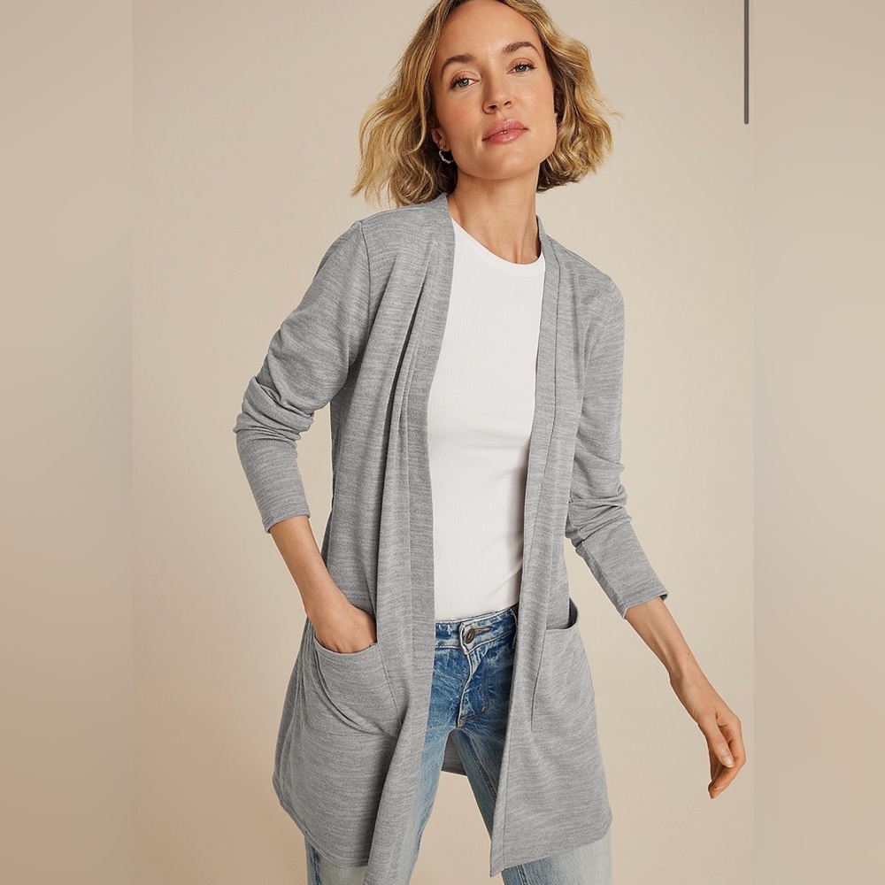 Maurices Bow Back Open Front Duster Cardigan
